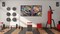 Floral Wall-Decor - Banksy Canvas Wall Decor - Graffiti Wall Art for Living Room Ready To Hang Size 40" x 20"